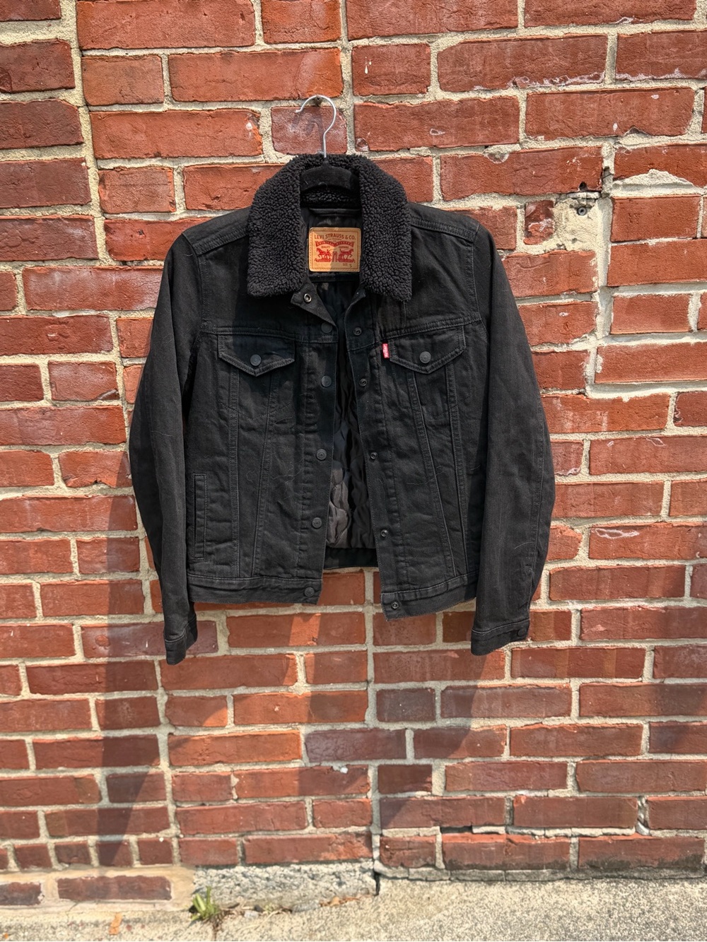 Levi's Black Sherpa Collar Denim Jacket - Men's